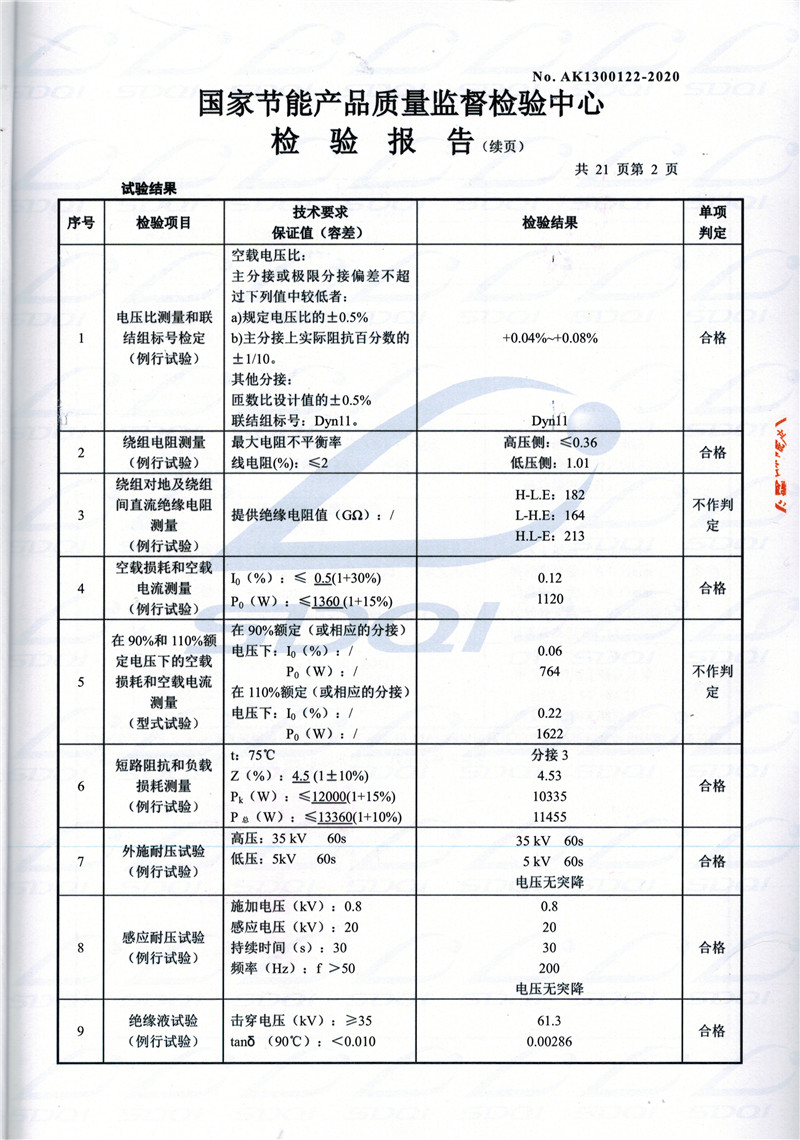 高低压试验报告-S11-1250吐鲁番吐鲁番吐鲁番油浸式变压器-2.jpg